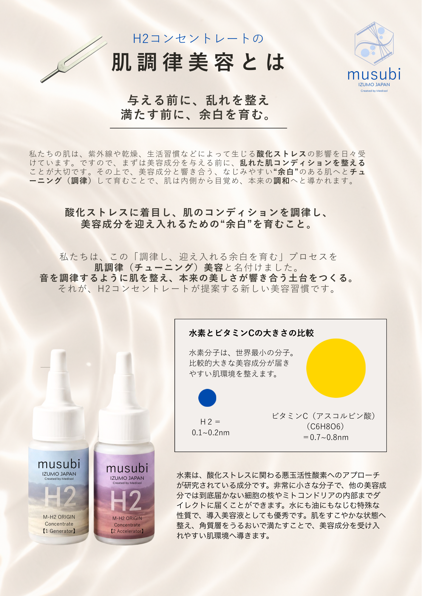 H2コンセントレート〈２剤式水素発生美容オイル〉肌調律美容